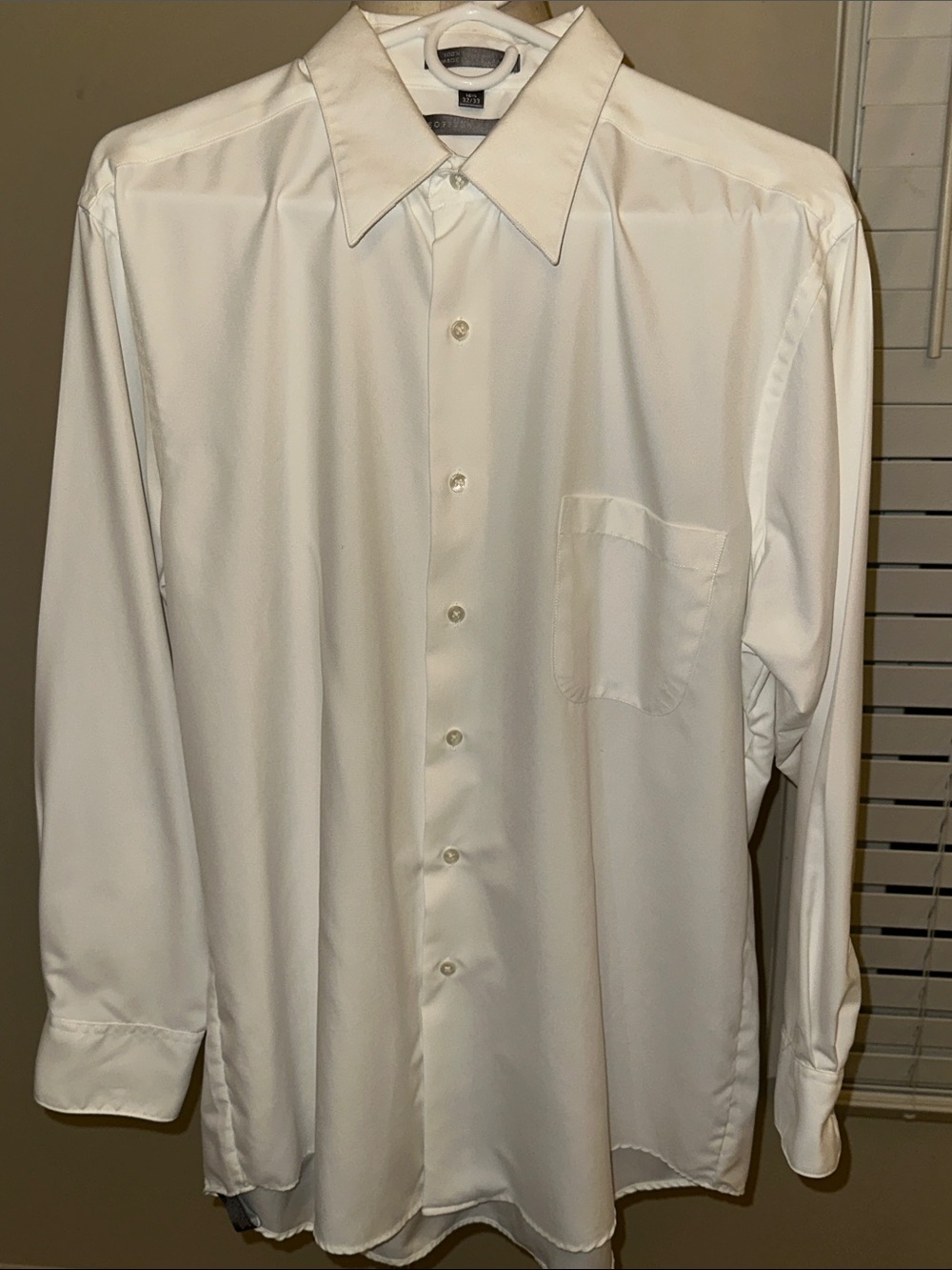 Men's Classic Geoffrey Beene White  Dress Shirt - Long Sleeve